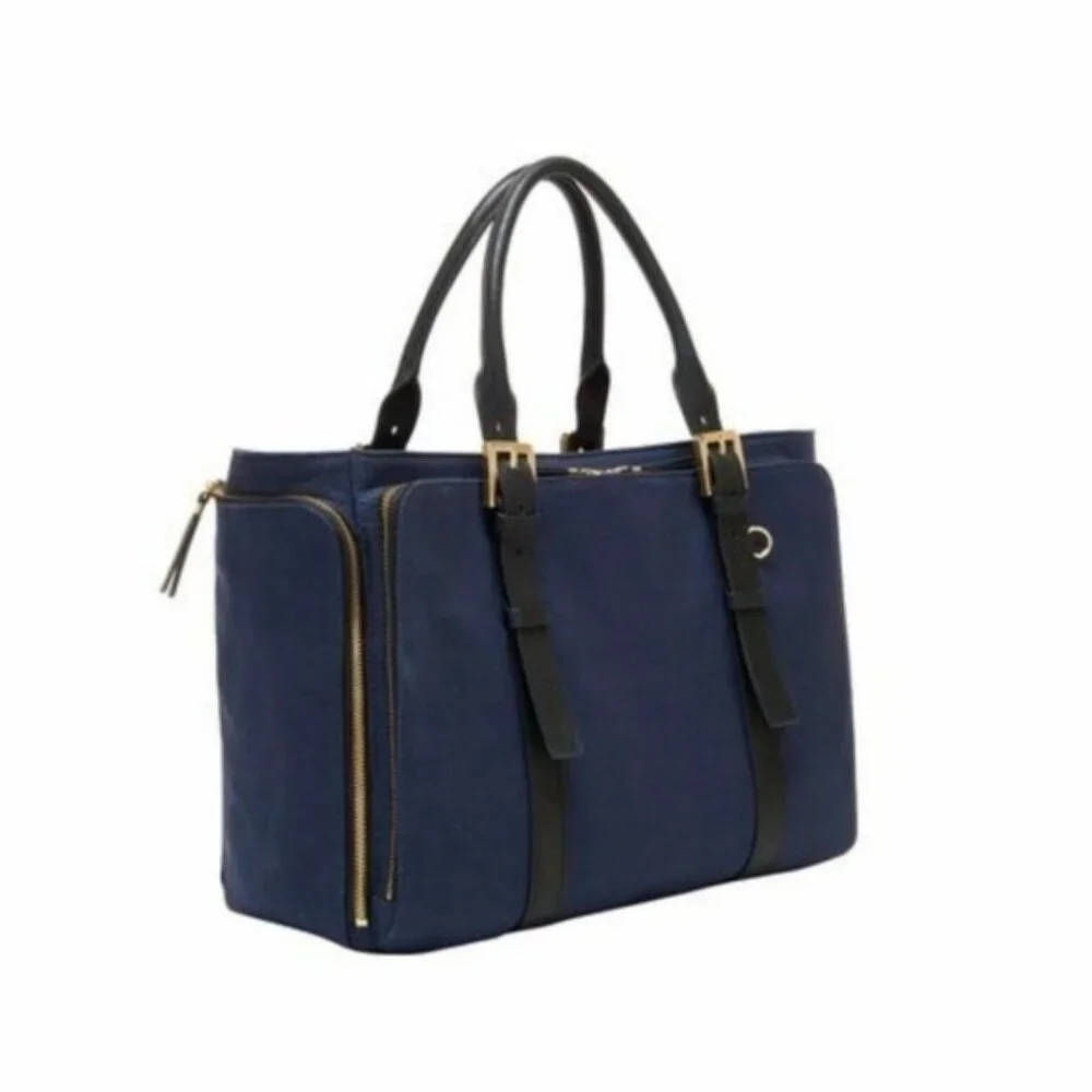 India Hicks Duchess of Windsor Laptop/Briefcase Leather Trim Handles